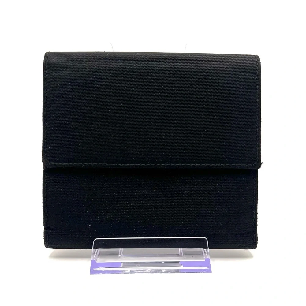 Authentic CHRISTIAN DIOR Black Compact Nylon Trifold Wallet